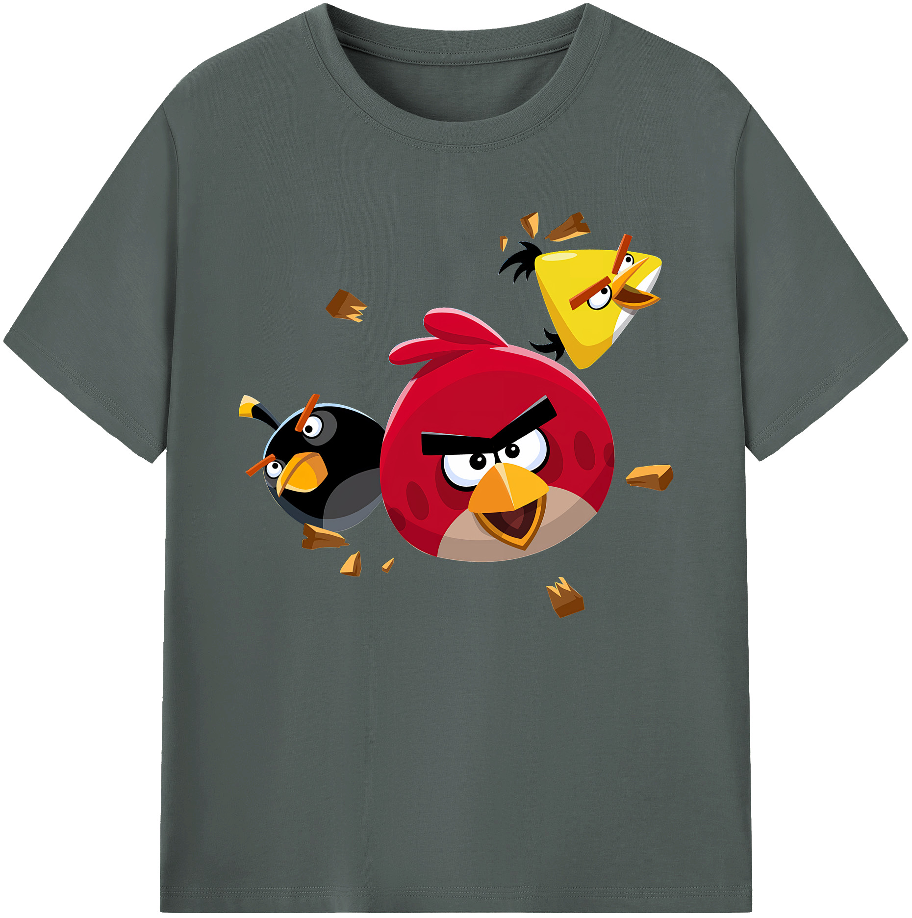 （画像用） Angry Birds アングリーバード 綿100％ メンズ半袖Tシャツ｜肌触りやわらか＆通気性